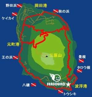 伊豆大島ダイビングポイントMap